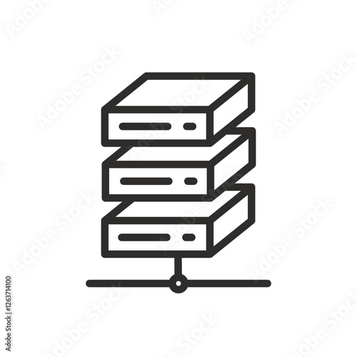 database icon, server, line symbol, vector illustration eps10
