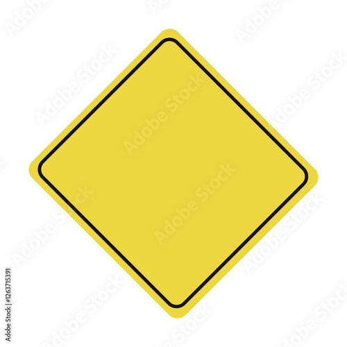 Empty yellow traffic sign on a white background Free Download Empty yellow traffic sign on a white background - GFXLoad