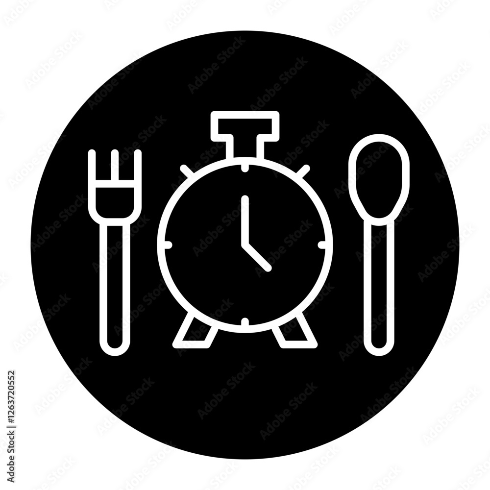 Fasting timer solid icon