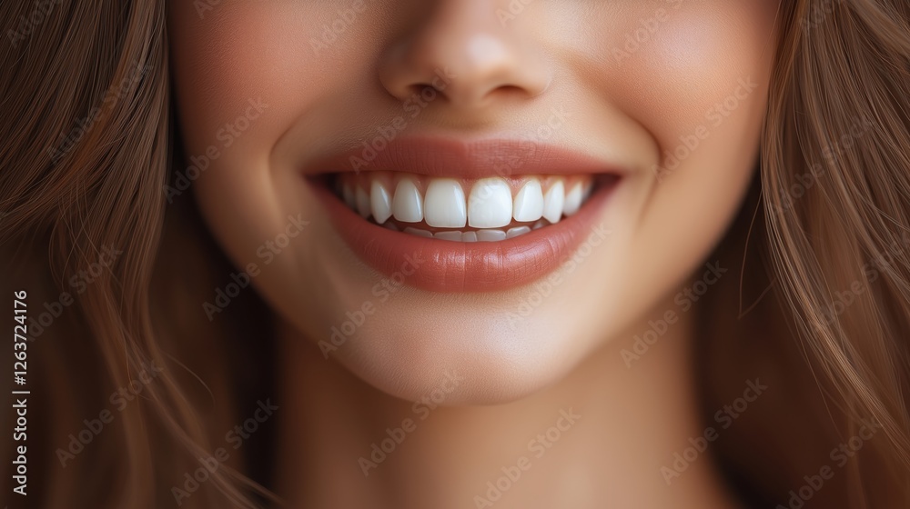 A young woman displays a radiant smile, showcasing her healthy teeth A young woman displays a radiant smile, showcasing her healthy teeth