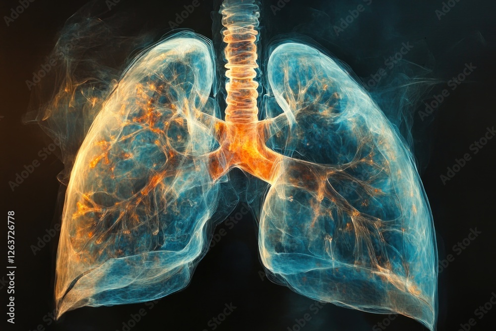 Detailed depiction of human lungs showcasing advanced imaging techniques used in medical diagnostics and education focused on chest health Detailed depiction of human lungs showcasing advanced imaging techniques used in medical diagnostics and education focused on chest health