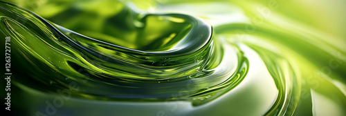 Thin aloe gel with a fast flowing texture and high transparency creating subtle ripples in light