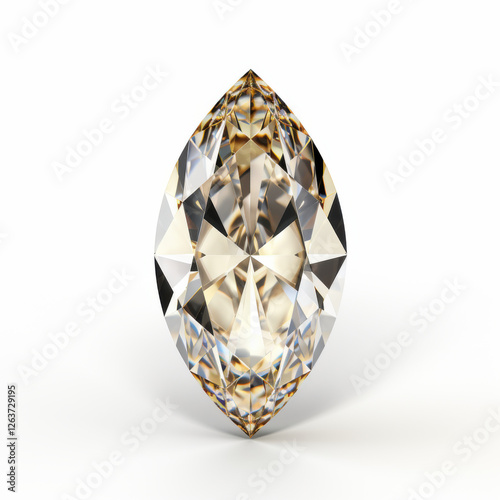 stunning marquise cut diamond with brilliant facets reflecting light, showcasing its clarity and elegance. This gem is perfect for jewelry design and luxury collections photo