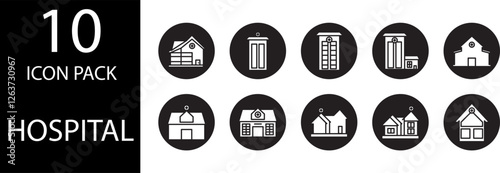 Hospital solid Editable Icons set