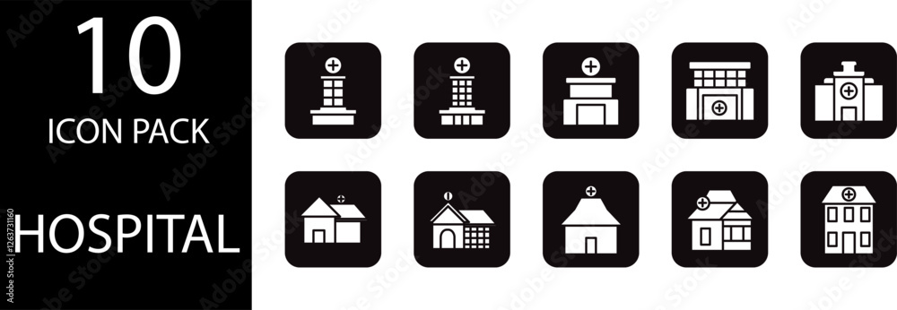 Hospital solid Editable Icons set Hospital solid Editable Icons set