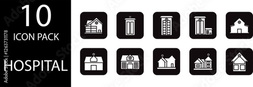 Hospital solid Editable Icons set