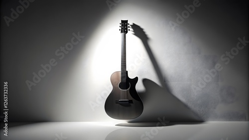 Acoustic Guitar in Spotlight photo