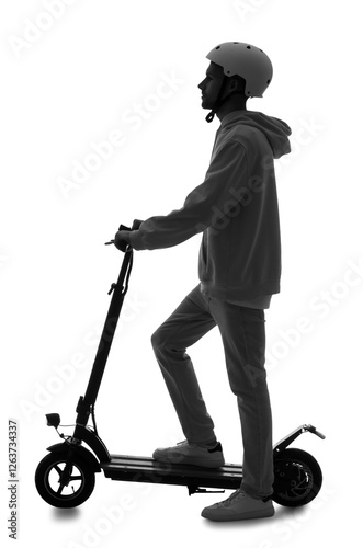 Silhouette of young man in ...