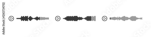Podcast sound waves and audio soundwave of voice message records  and mobile phone voice message sound waves vector icons