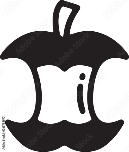 An illustration of an apple being eaten until only the core remains