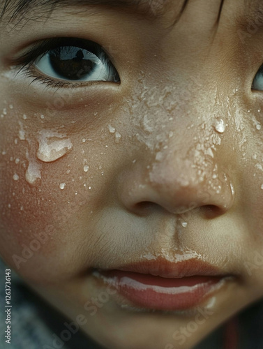 close up of a child face