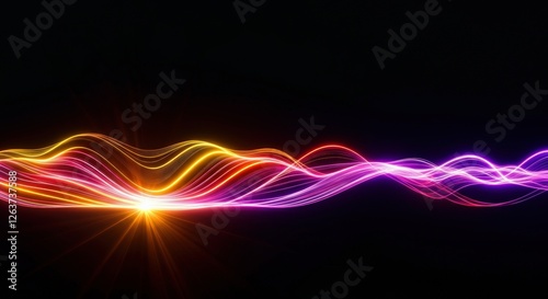 Wallpaper Mural Colorful light waves creating a vibrant abstract background Torontodigital.ca