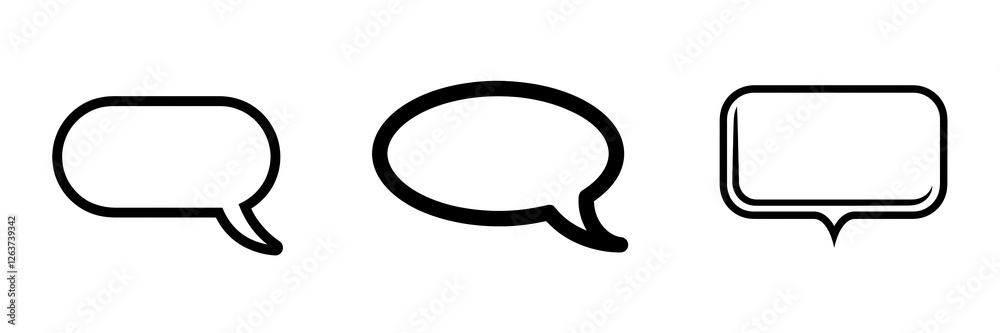 Speech bubbles varying in black silhouette, transparent backdrop, perfect for communication graphic design needs Speech bubbles varying in black silhouette, transparent backdrop, perfect for communication graphic design needs