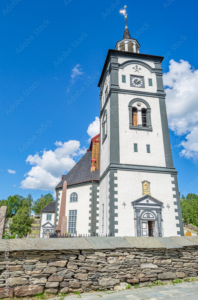 Fototapeta premium Church in the mining town of Roros, Norway