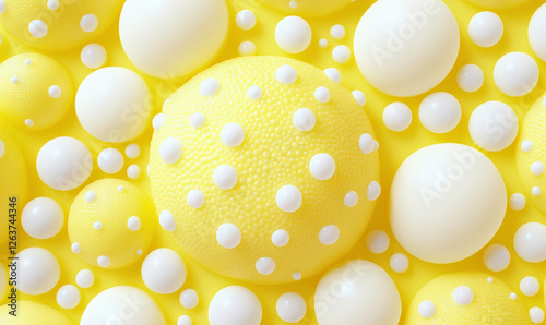 Vibrant Yellow Background with Varied Circular Shapes and Bumps Creating a Playful and Textured Visual Experience Ideal for Creative Projects