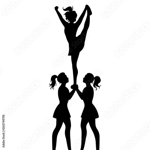 Cheerleaders Silhouette in Action