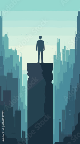 Small Businessman Facing Adversity from Large Corporate Foot
