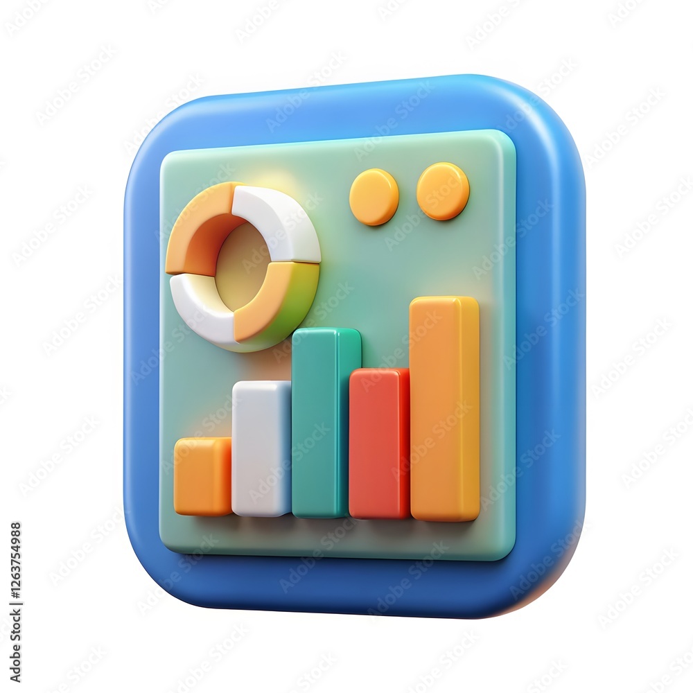 3D Icon: Data Analysis, Statistics, Business Report, Chart, Graph 3D Icon: Data Analysis, Statistics, Business Report, Chart, Graph