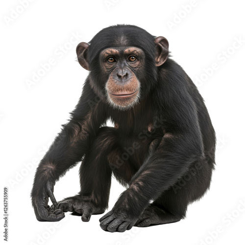 chimpanzee isolated on transparent background, PNG