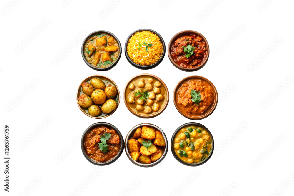 Delicious Indian Cuisine A Colorful Array of Curries and Dishes Delicious Indian Cuisine A Colorful Array of Curries and Dishes
