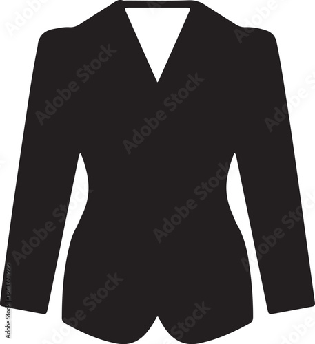 An illustration of a simple women's blazer or suit jacket