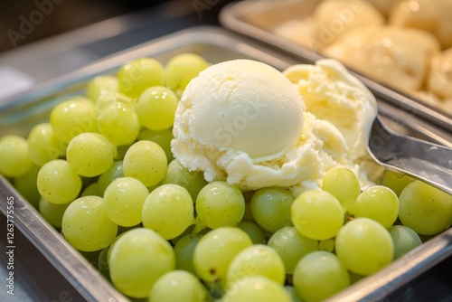 green grapes shine muscat. japanese, korean. luxury. food. fruit. ice cream dessert