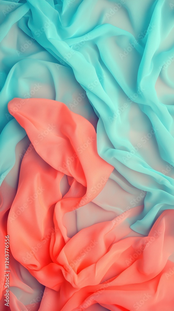Colorful layers of flowing fabric create an elegant background for creative projects and artistic displays in soft hues