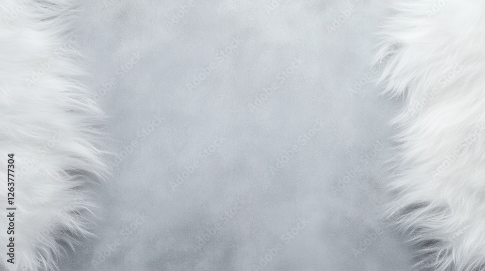 Soft white fur edges contrasting with a smooth, gray surface create a cozy atmosphere for a creative project