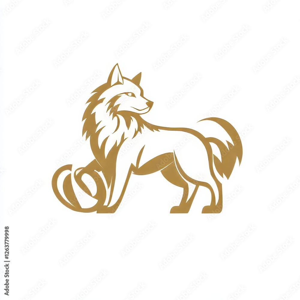 Fototapeta premium An icon featuring a wolf holding a barbell