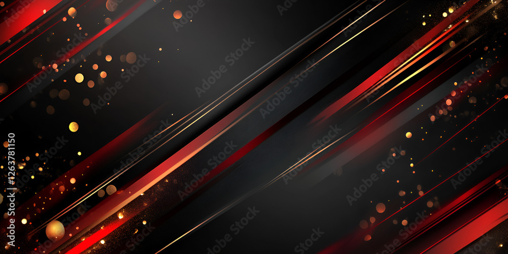 Obraz premium Deep Black and Crimson Background with Gold Accents for Luxury Design