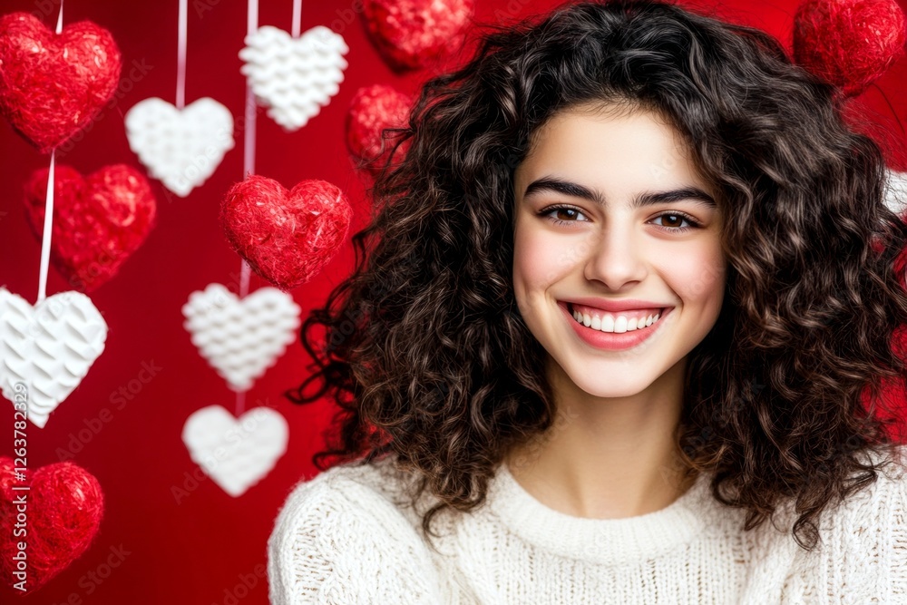 Remarkable noticeable image of pretty loving middle eastern young woman - commercial promotion creative. Valentine's day greeting from woman or for woman. Dreamy valentine. Dreamy love portrait. Remarkable noticeable image of pretty loving middle eastern young woman - commercial promotion creative. Valentine's day greeting from woman or for woman. Dreamy valentine. Dreamy love portrait.