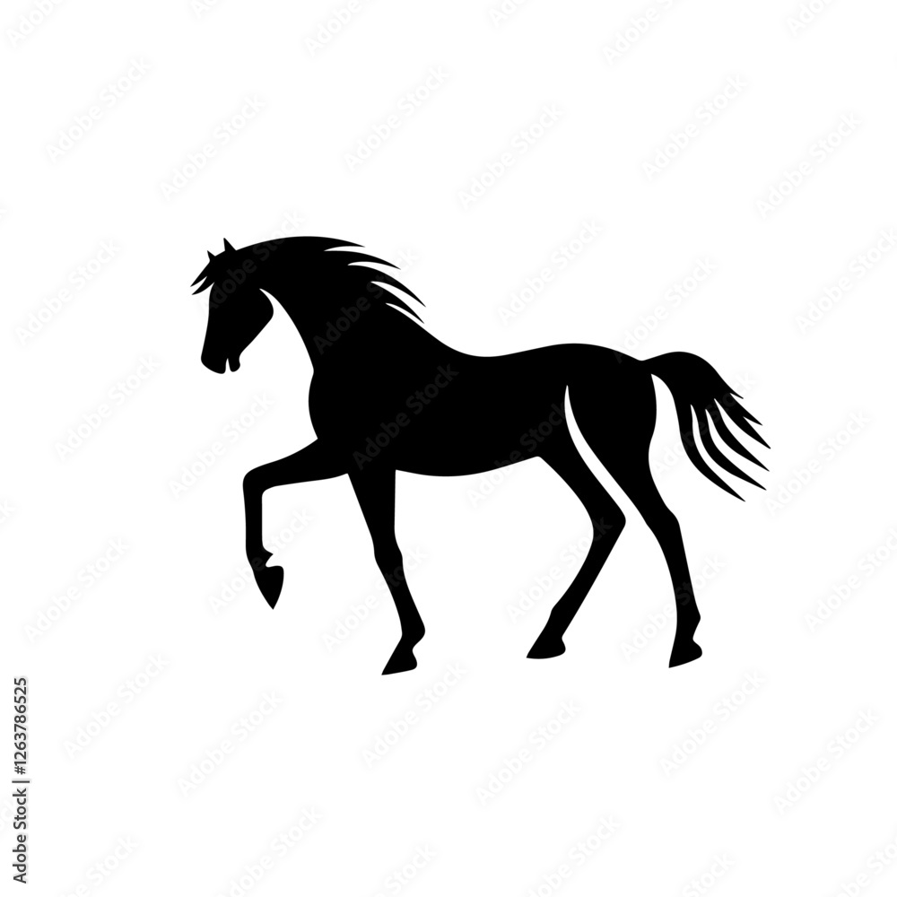 black flat style horse silhouette vector black flat style horse silhouette vector