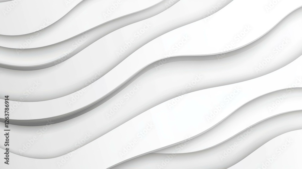 Obraz premium Sleek, abstract white and gray curved lines create an elegant background for modern design purposes.