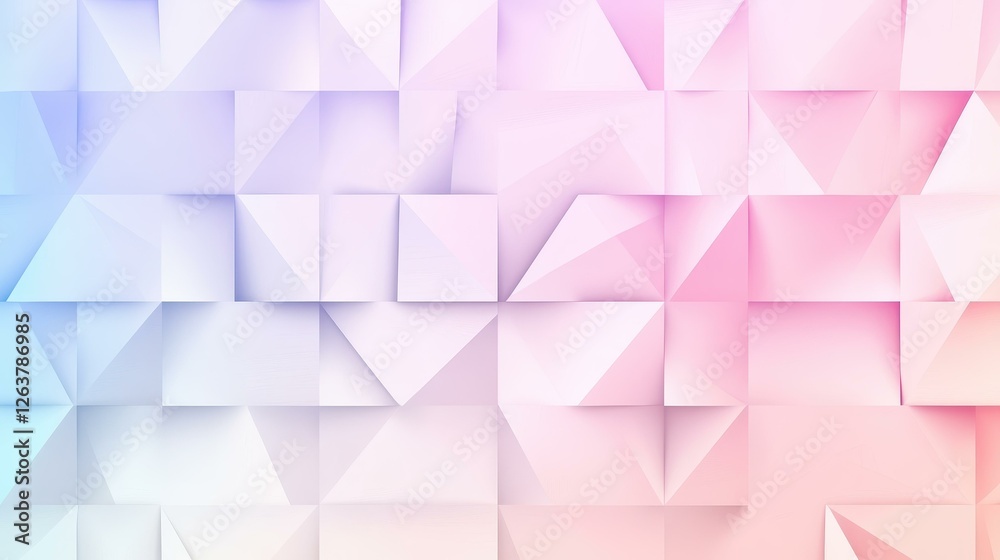 Obraz premium Discover a light pink geometric background with a rainbow triangle mosaic, perfect for modern designs and vibrant illustrations.