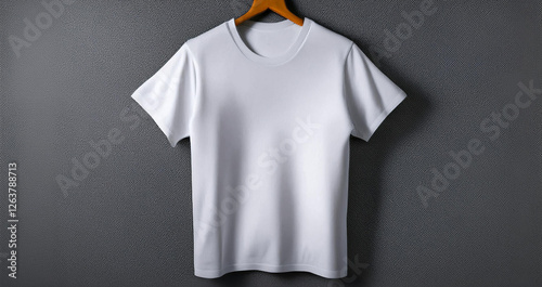 白無地のtシャツのモックアップ素材。グレーの背景。
