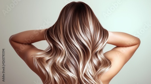 Wallpaper Mural Woman with long wavy blonde hair from back view	 Torontodigital.ca