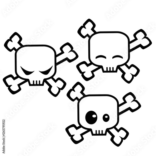 skulls graffiti stickers pixo vector art