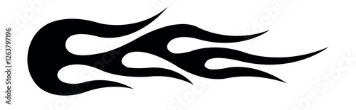 Abstract tribal fire flame tattoo stencil, racing car vinyl sticker and airbrush stencil vector art eps 10 file.