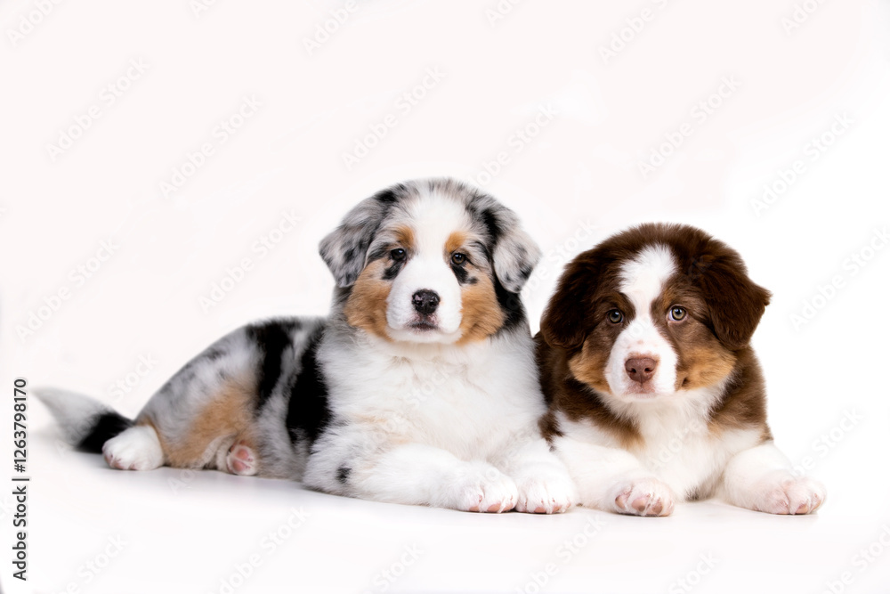 aussie puppy, 3 months old, neutral background
aussie puppy, 3 months old, neutral background