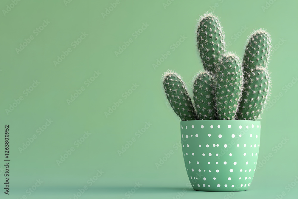 Cactus Arrangement in Polka-Dotted Pot Cactus Arrangement in Polka-Dotted Pot