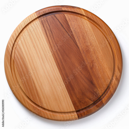 tabla plato de madera para cocinar, cortar comida, fondo blanco