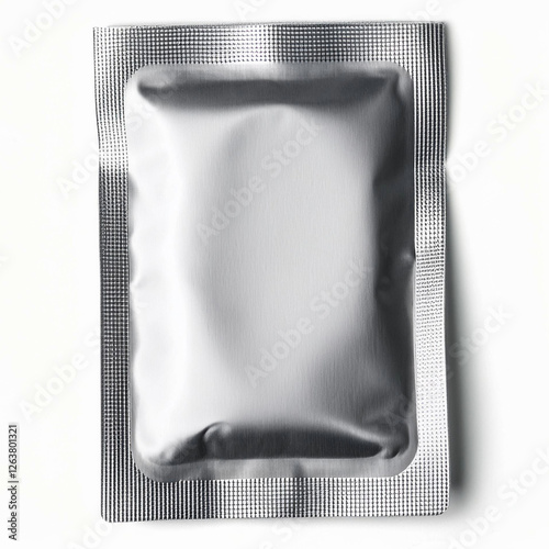 sachet envase aislado sobre fondo blanco