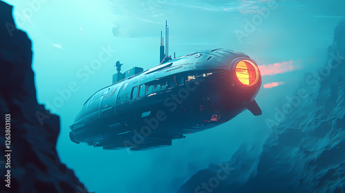 Wallpaper Mural sleek hydrodynamic submarine Torontodigital.ca