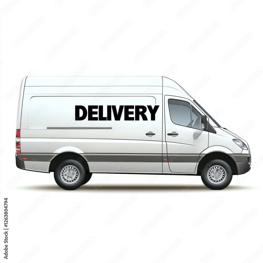 Delivery Van mockup with the word 
