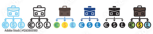 Job Creation multi style, mini illustration icon. outline, flat, glyph, dual tone, line color, UI, UX kit, app and web development, digital or print. For finance, business, economy.
