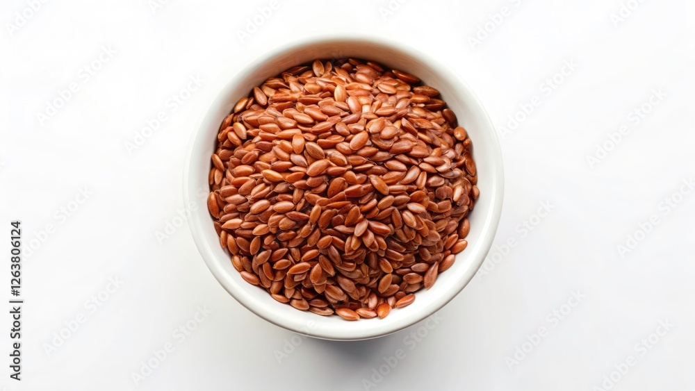 Flax Seeds Superfood: Top View Close-up Flat Lay Photography of Flax Seeds in White Cup Flax Seeds Superfood: Top View Close-up Flat Lay Photography of Flax Seeds in White Cup