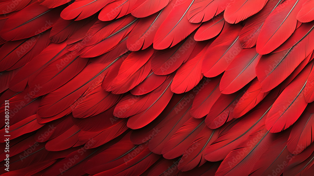 Obraz premium Red macaw feather texture pattern as background for design.