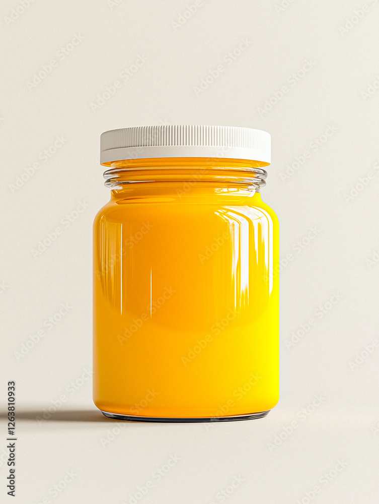 Glass Jar of Yellow Substance Glass Jar of Yellow Substance