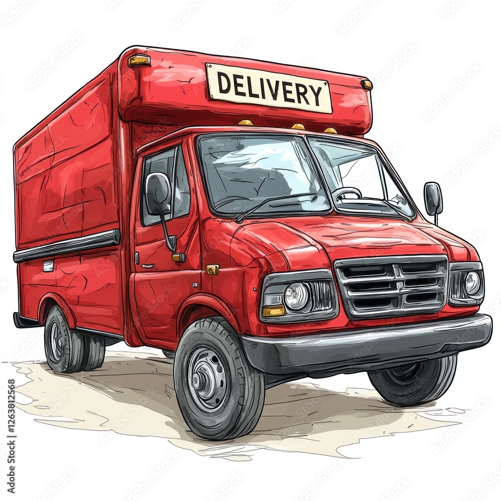 Fototapeta premium Delivery Van mockup with the word 