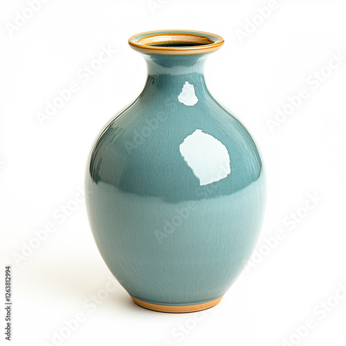 Teal Ceramic Vase with Textured Glaze